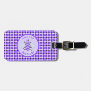 Etiqueta Para Maletas Personalizado Neutral de Abeja Cute Purple Bee