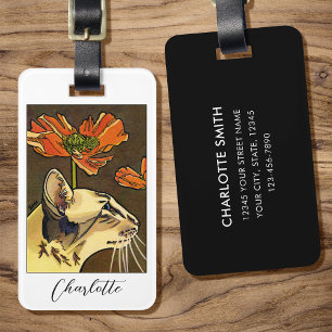 Etiqueta Para Maletas Personalizado Oriental Cat naranja
