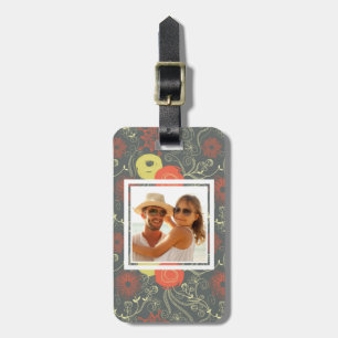Etiqueta Para Maletas Personalizado Photo Retro patrón floral 4