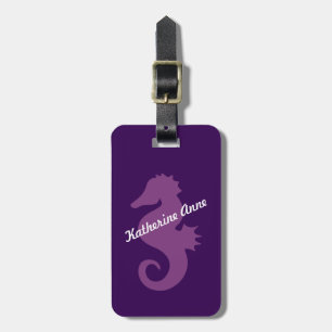 Etiqueta Para Maletas Personalizado púrpura del Seahorse