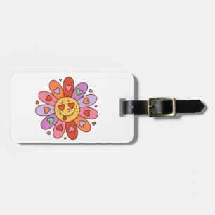 Etiqueta Para Maletas personalizado retro groovy amante hippie daisy flo
