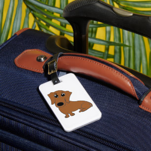 Etiqueta Para Maletas personalizado rojo dachshund