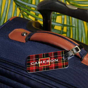 Etiqueta Para Maletas Personalizado Scots Red Black Yellow White Tartan