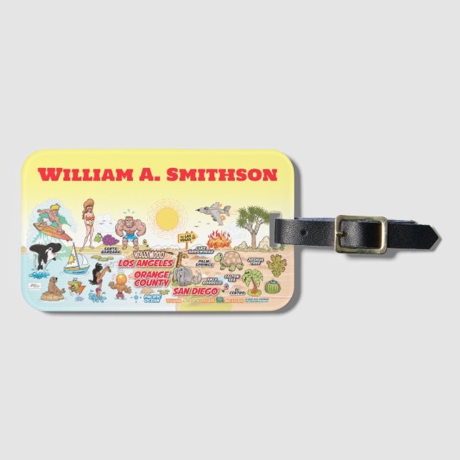 Etiqueta Para Maletas Personalizado SoCal (Anverso horizontal)