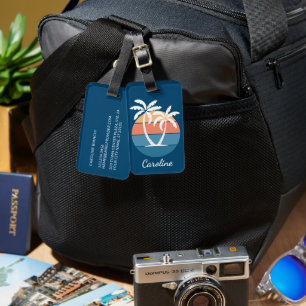 Etiqueta Para Maletas Personalizado Tropical Island Beach Ocean Sunset A
