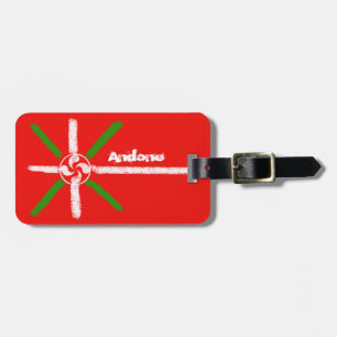 Etiqueta Para Maletas Personalizado, vasco dibujado tiza Ikurriña y