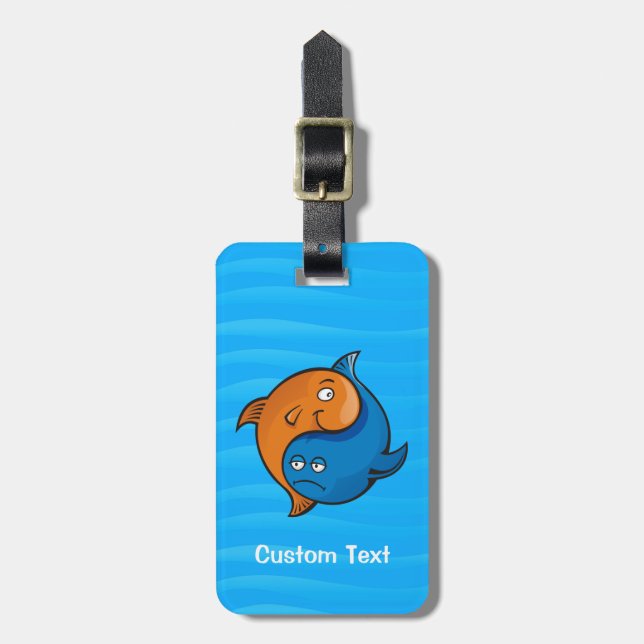 Etiqueta Para Maletas Personalizado Yin Yang Fish (Frente Vertical)