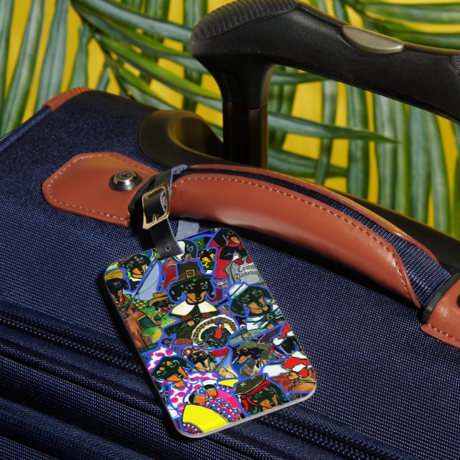 Etiqueta Para Maletas Personalizados de Dachshund (Anverso In situ 1)