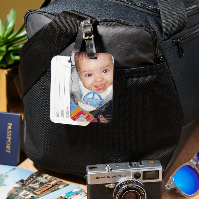 Etiqueta Para Maletas Personalizar con su foto (Anverso & Reverso)