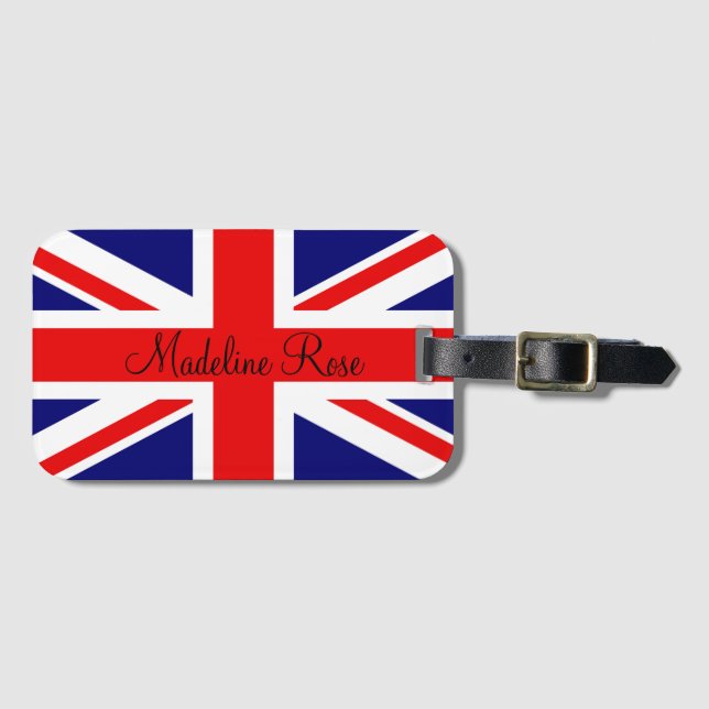 Etiqueta Para Maletas Personalizar la bandera británica (Anverso horizontal)