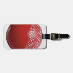 Etiqueta Para Maletas Personalizar rojo de bolas de cricket con tu nombr