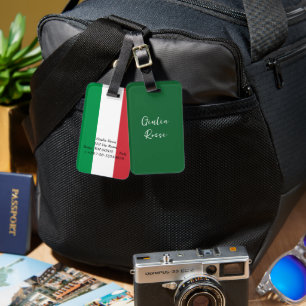 Etiqueta Para Maletas Personalized Italian Flag Luggage Tags