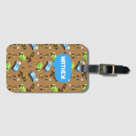 Etiqueta Para Maletas Personalized Kids Construction Vehicles