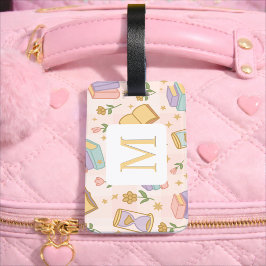 Etiqueta Para Maletas Personalized Letter Magic Books Girl School Pink