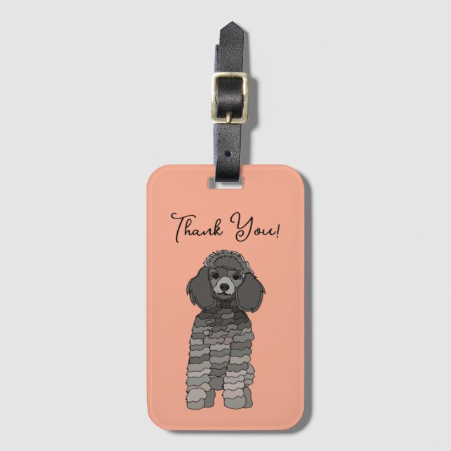 Etiqueta Para Maletas Personalized Poodle Dog Pet (Anverso vertical)