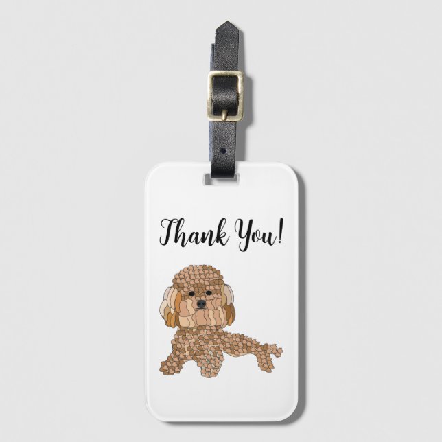 Etiqueta Para Maletas Personalized Poodle Dog Travel (Anverso vertical)