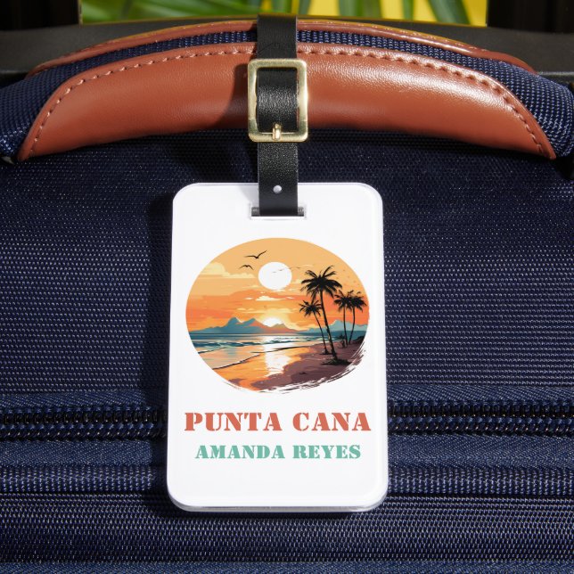 Etiqueta Para Maletas Personalized Retro Punta Cana (Anverso In situ 2)