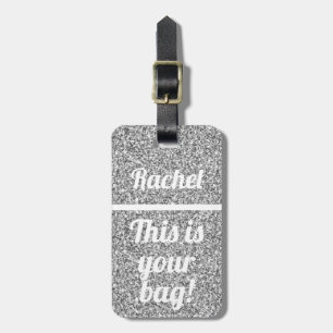Etiqueta Para Maletas Personalizó esto es su purpurina de plata