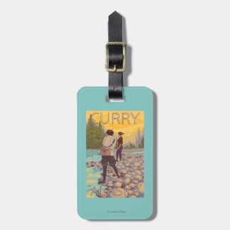 Etiqueta Para Maletas Pesca con mosca de las mujeres - curry, Alaska