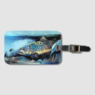 Etiqueta Para Maletas Pesca de trucha arco iris