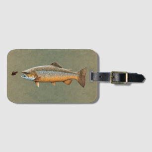 Etiqueta Para Maletas Pesca de trucha marrón