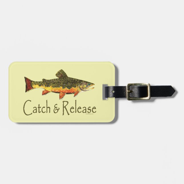 Etiqueta Para Maletas Pesca de truchas de captura y liberación (Frente Horizontal)