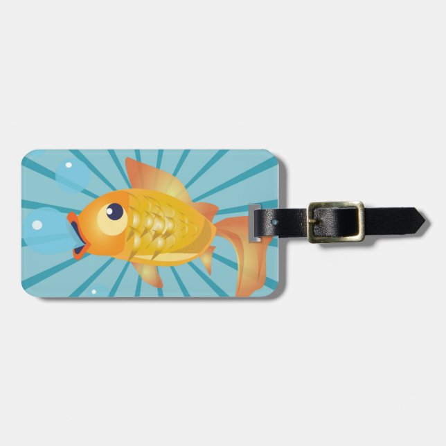 ETIQUETA PARA MALETAS PESCADO DE ORO (Frente Horizontal)