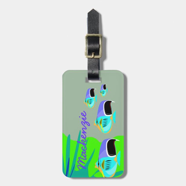 Etiqueta Para Maletas Pescado tropical (Frente Vertical)