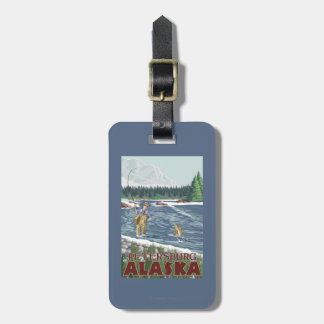 Etiqueta Para Maletas Pescador de la mosca - Petersburgo, Alaska