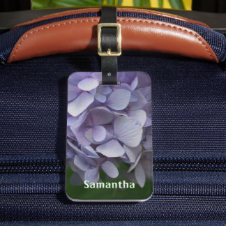 Etiqueta Para Maletas Pétalos de hidrangea azul cierran personalizado