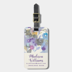 Etiqueta Para Maletas Pétalos en colores pastel púrpuras del jardín el