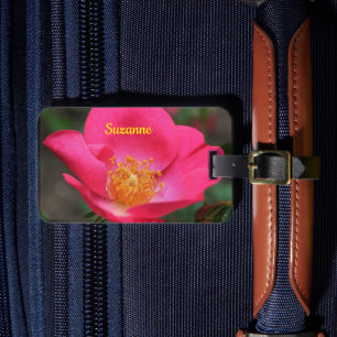 Etiqueta Para Maletas Pétalos rosas vivos personalizados