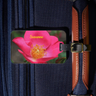 Etiqueta Para Maletas Pétalos rosas vivos personalizados
