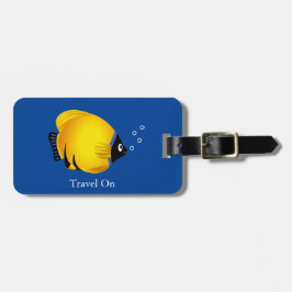 Etiqueta Para Maletas Pez de oro amarillo personalizable