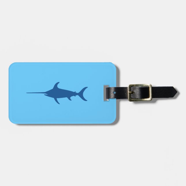 Etiqueta Para Maletas Pez espada azul (Frente Horizontal)