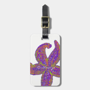Etiqueta Para Maletas pez estrella morado Thunder_Cove cualquier color