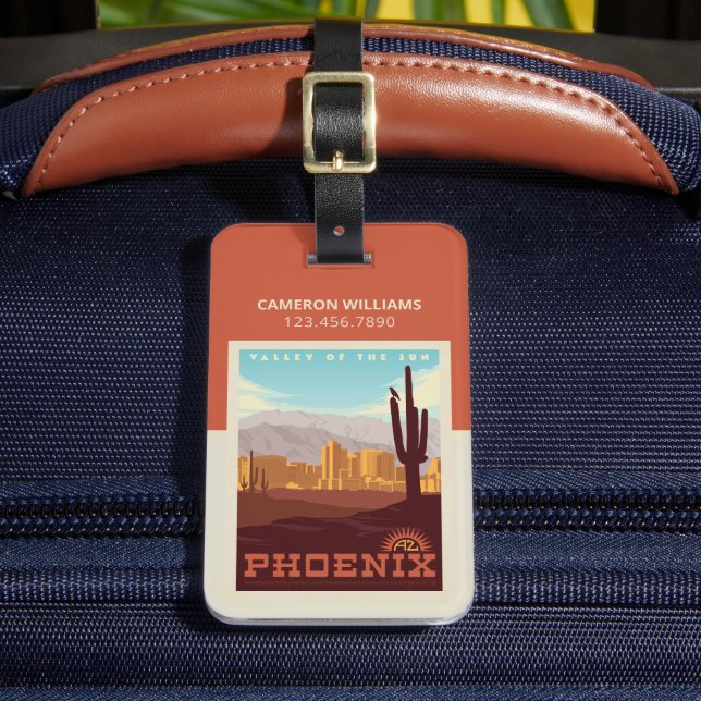 Etiqueta Para Maletas Phoenix, Arizona (Anverso In situ 2)