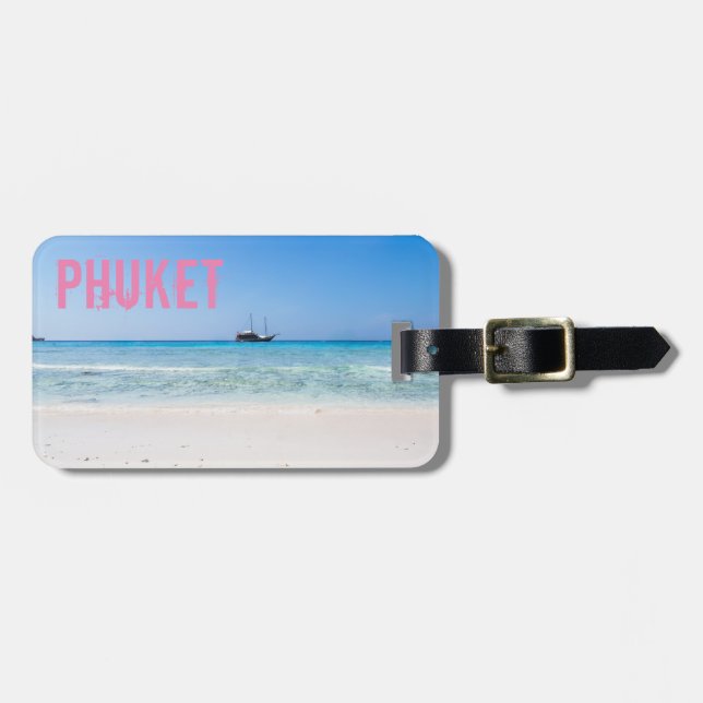 Etiqueta Para Maletas Phuket Beach Thailand (Frente Horizontal)