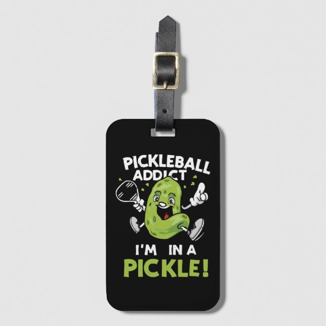 Etiqueta Para Maletas Pickleball Divertido (Anverso vertical)