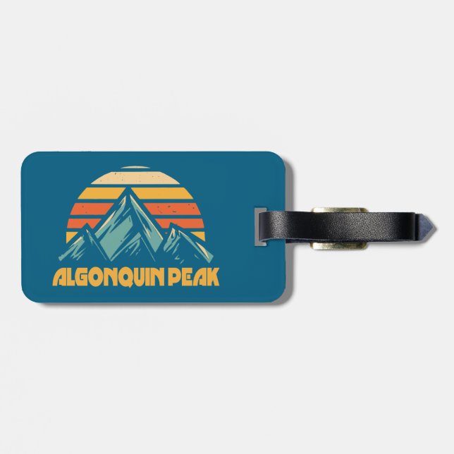 Etiqueta Para Maletas Pico Algonquin Retro Turquesa (Atrás Horizontal)