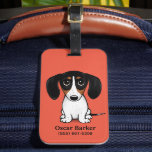 Etiqueta Para Maletas Piebald Dachshund Perro Cachorro Cachorro<br><div class="desc">Etiqueta de equipaje de Piebald Dachshund Lover. Perro con texto personalizado. Identifique su bolsa rápidamente y guarde sus pertenencias correctamente etiquetadas con este accesorio acrílico a prueba de meteorología para su maleta de carga o de facturación. Hace un regalo genial para los amantes del peluche.</div>