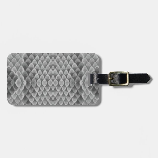 Etiqueta Para Maletas Piel de serpiente gris (Frente Horizontal)