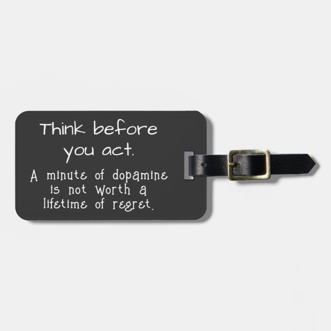 Etiqueta Para Maletas Piensa antes de actuar (Frente Horizontal)