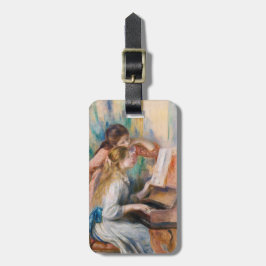 Etiqueta Para Maletas Pierre Auguste Renoir - Jóvenes Chicas en el piano