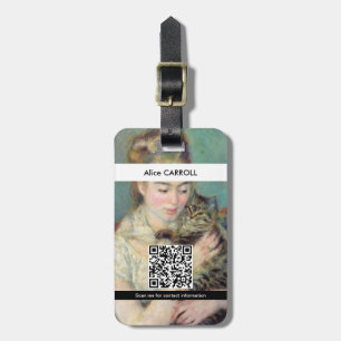 Etiqueta Para Maletas Pierre-Auguste Renoir - Mujer con un gato
