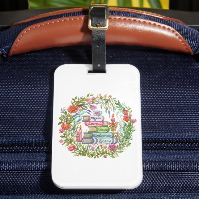 Etiqueta Para Maletas Pila de libros (Anverso In situ 2)