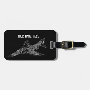 Etiqueta Para Maletas Piloto fantasma del avión de combate (avión