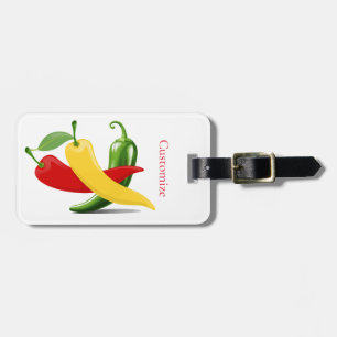 Etiqueta Para Maletas Pimiento de chile verde amarillo rojo Thunder_Cove