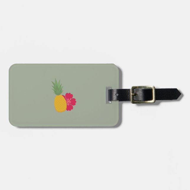 Etiqueta Para Maletas Piña con la flor (Frente Horizontal)