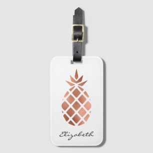Etiqueta Para Maletas Piña de lámina de oro rosa personalizada